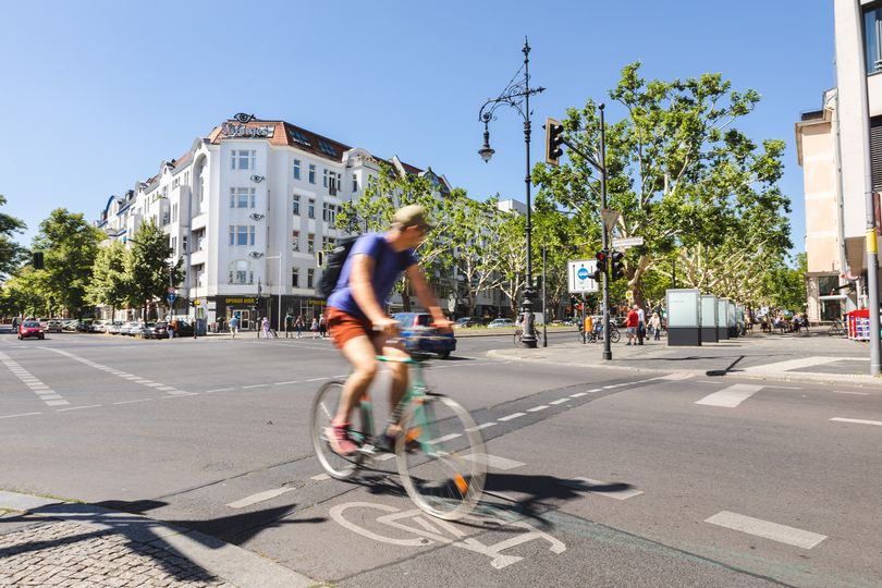 Radfahrer auf Joachim-Friedrich-Straße