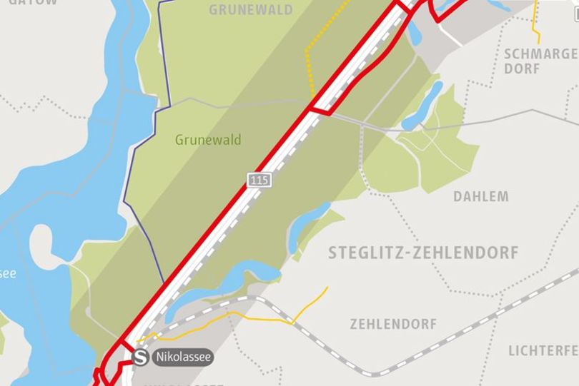 Routenabschnitt Mitte RSV Königsweg-Kronprinzessinenweg 