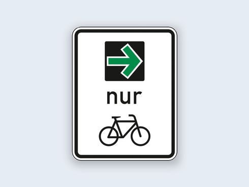 Verkehrsschild gruener Pfeil für Radfahrende