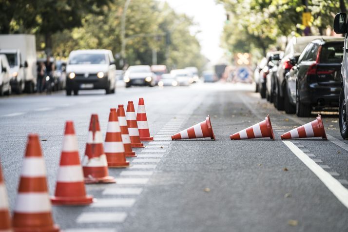 Baustelle eines Radwegs