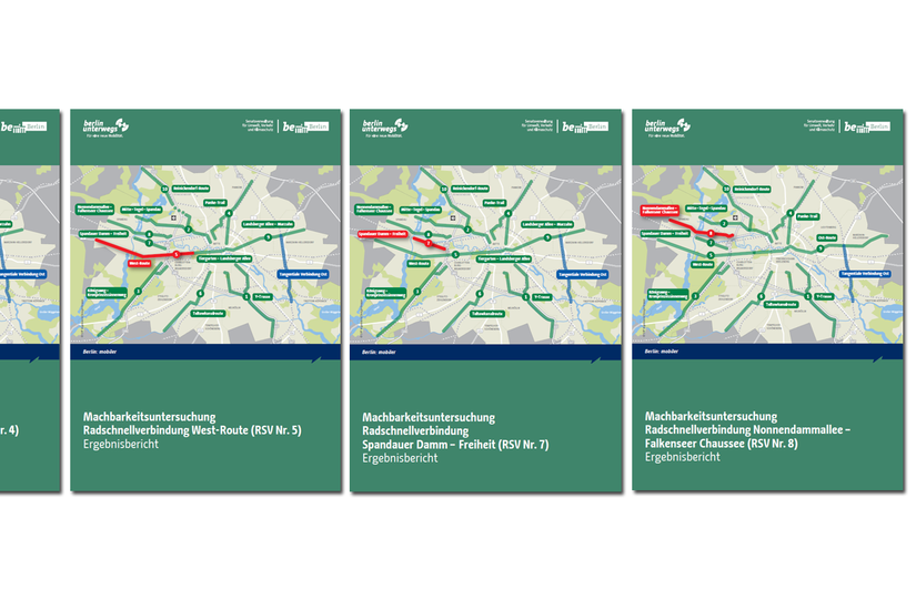 Berichte zur Machbarkeit der Radschnellverbindungen 4, 5, 7 und 8