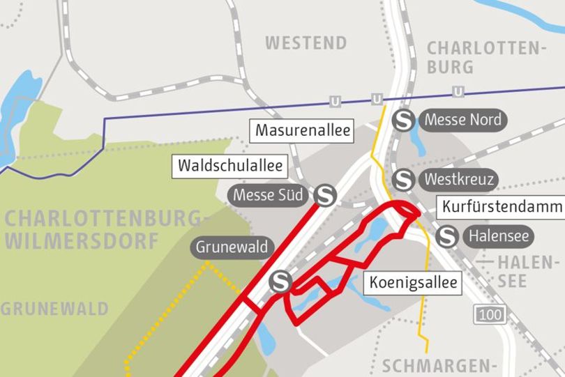 Routenabschnitt Nord RSV Königsweg-Kronprinzessinenweg 