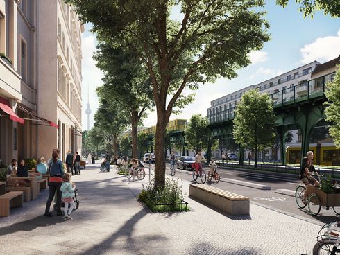 Visualisierung der neugestalteten Schönhauser Allee