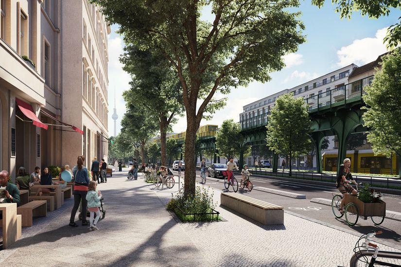 Visualisierung der neugestalteten Schönhauser Allee