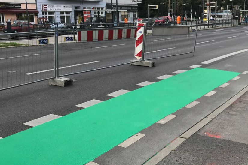 Grüner Radweg Baustelle Greifswalder Straße Pankow