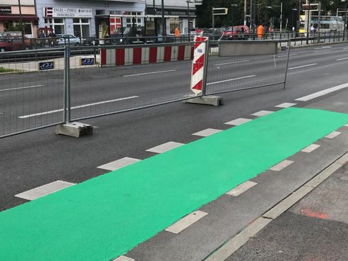 Grüner Radweg Baustelle Greifswalder Straße Pankow