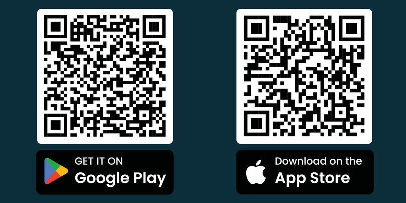 QR-Codes für die App-Stores von Google und iOS
