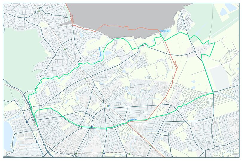 Routenverlauf auf einer Karte