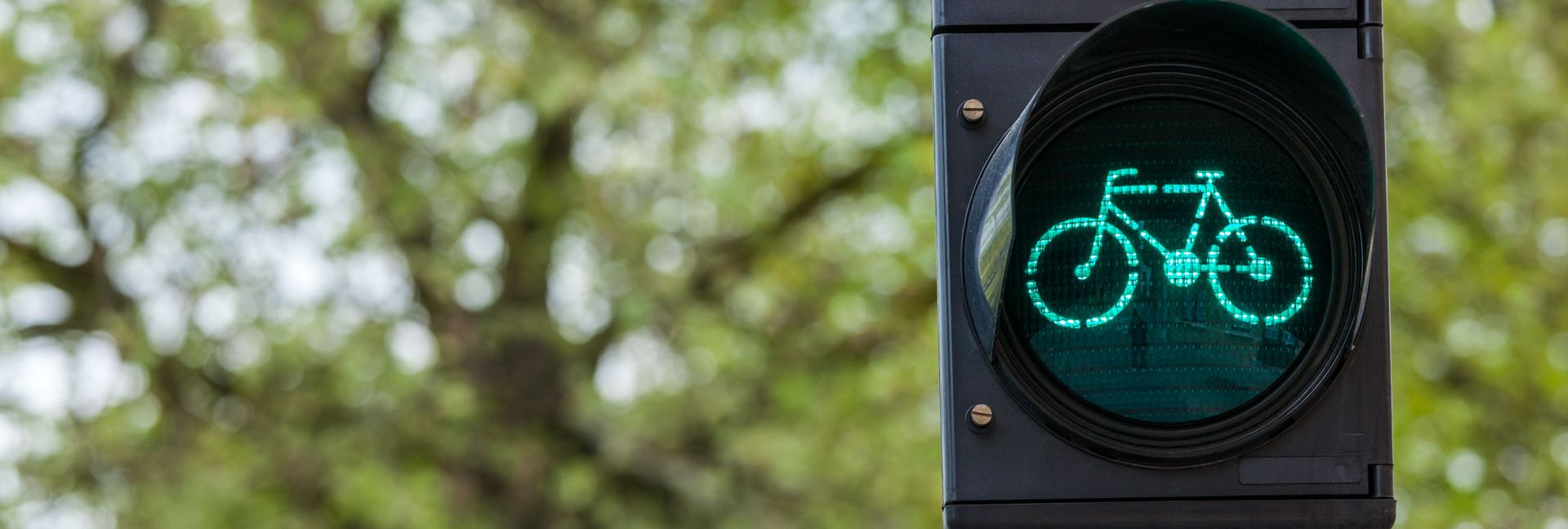 Fahrradampel steht auf grün