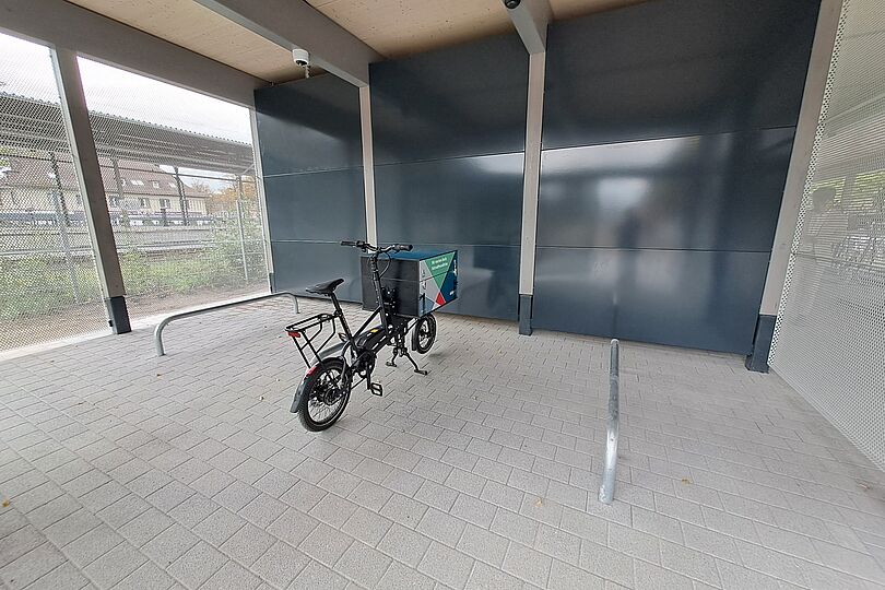 Stellplätze für Lastenräder in einer modularen Anlage