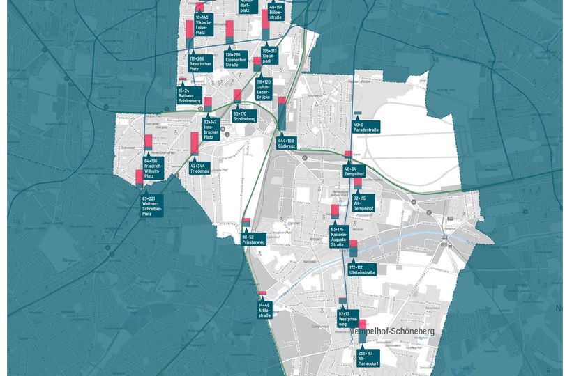 Karte der Analyse-Ergebnisse aus Tempelhof-Schöneberg