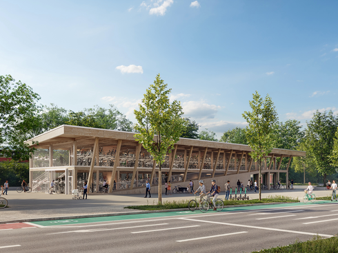 Visualisierung vom geplanten Fahrradparkhaus Schöneweide