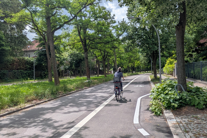 Radfahrstreifen mit Fahrradfahrer