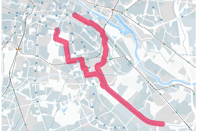 Kartenausschnitt mit Trassenkorridor der RSV Y-Trasse