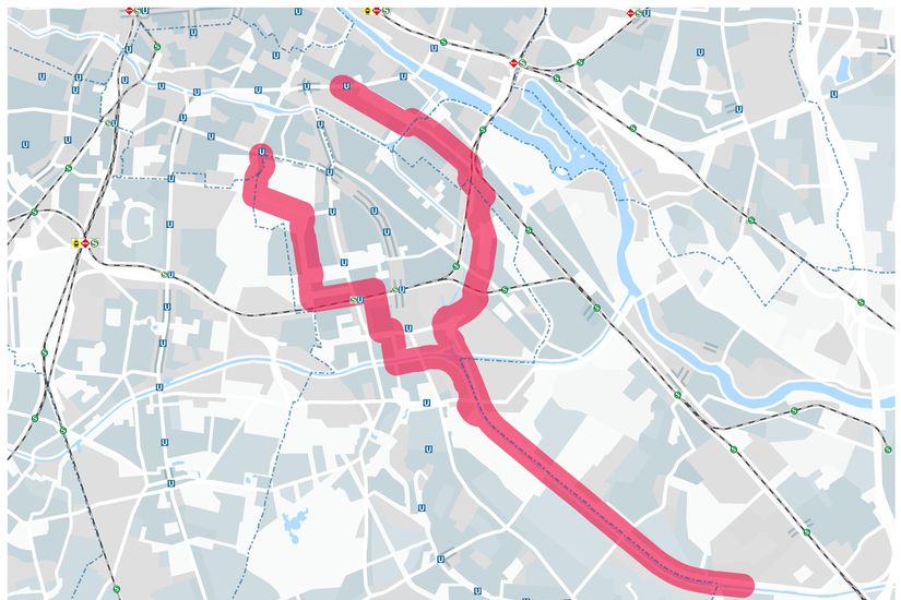 Kartenausschnitt mit Trassenkorridor der RSV Y-Trasse