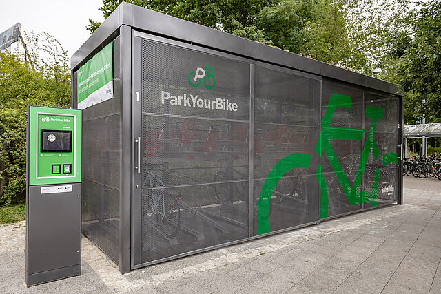 Gesicherte Sammelschließanlage für Fahrräder