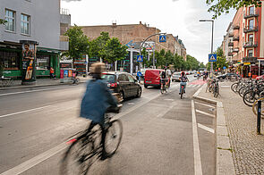 Radfahrstreifen Schlesische Straße