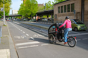 2-Richtungsradfahrstreifen an der Kleiststraße