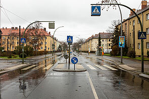 Fußgängerüberweg auf Rennbahnstraße Berlin Pankow