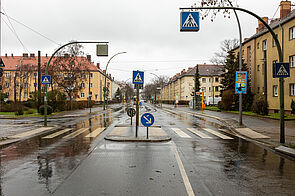 Fußgängerüberweg auf Rennbahnstraße Berlin Pankow