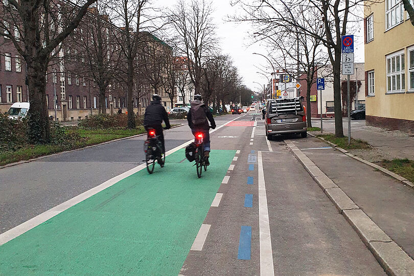 Abgeschlossene Radverkehrsmaßnahme Storkower Str Grellstr