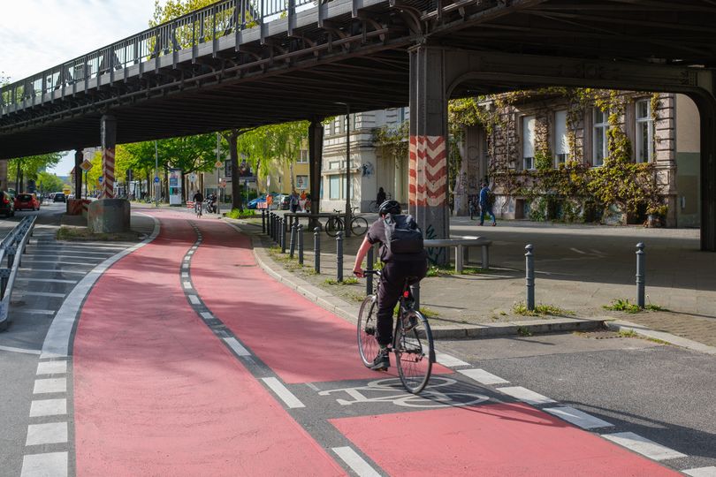 Zweirichtungsradfahrstreifen an der Kleiststraße