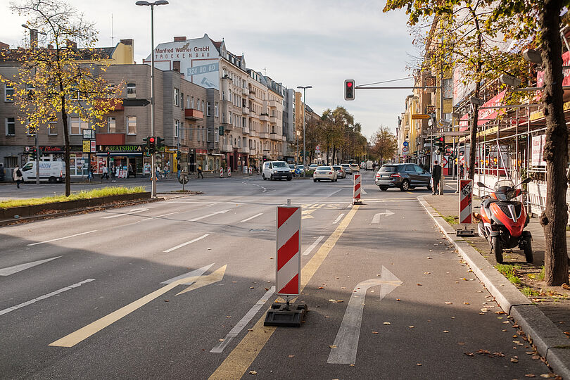 Temporäre Radfahrstreifen auf der Kantstraße