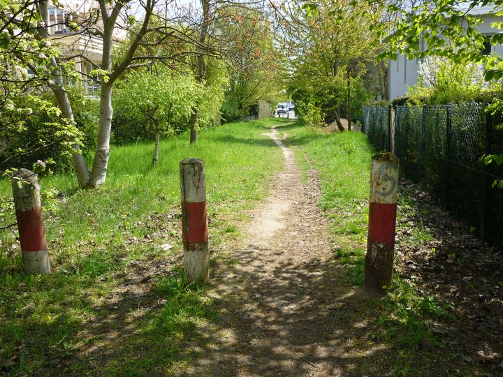 Pfad durch kleine Grünanlage Münsterberger Weg Marzahn