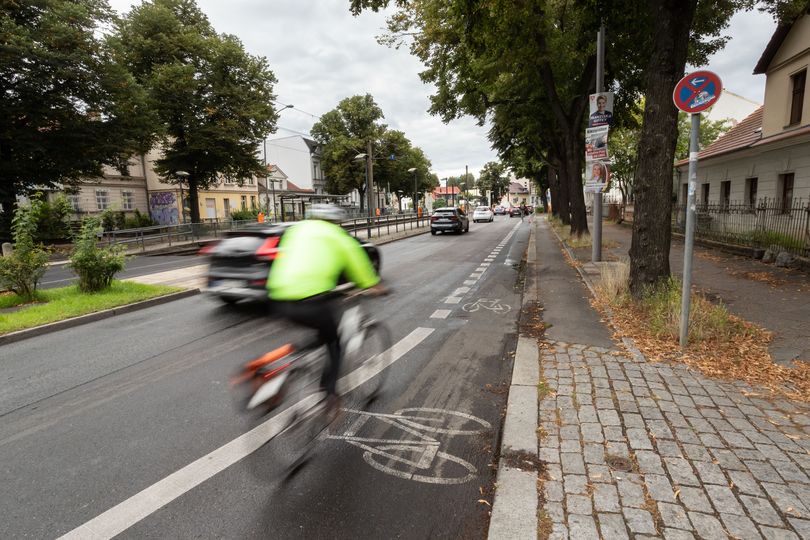 Fahrradschutzstreifen Berliner Straße