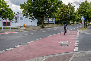 Fahrradfahrer auf der Berliner Allee
