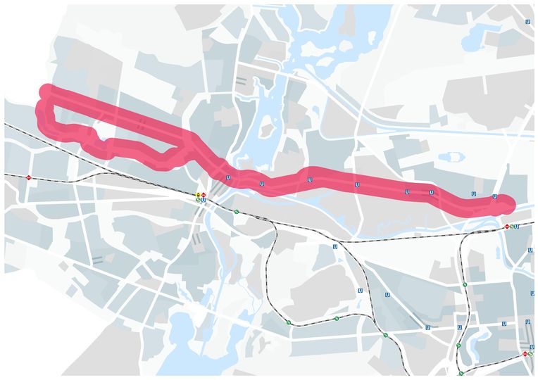 Kartenausschnitt Berlin mit Trassenkorridor RSV Nonnendammallee