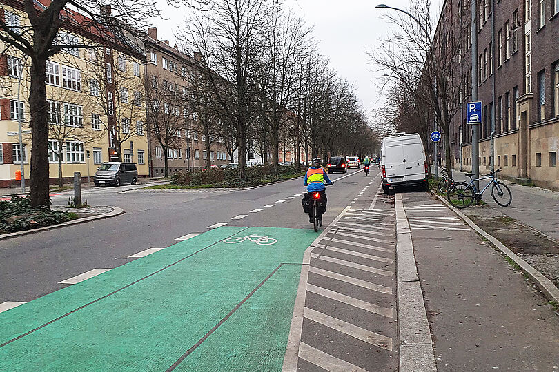 Abgeschlossene Radverkehrsmaßnahme Storkower Str Grellstr