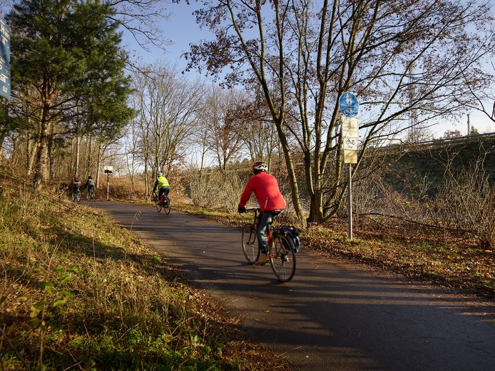 Radfahrende fahren auf Königsweg