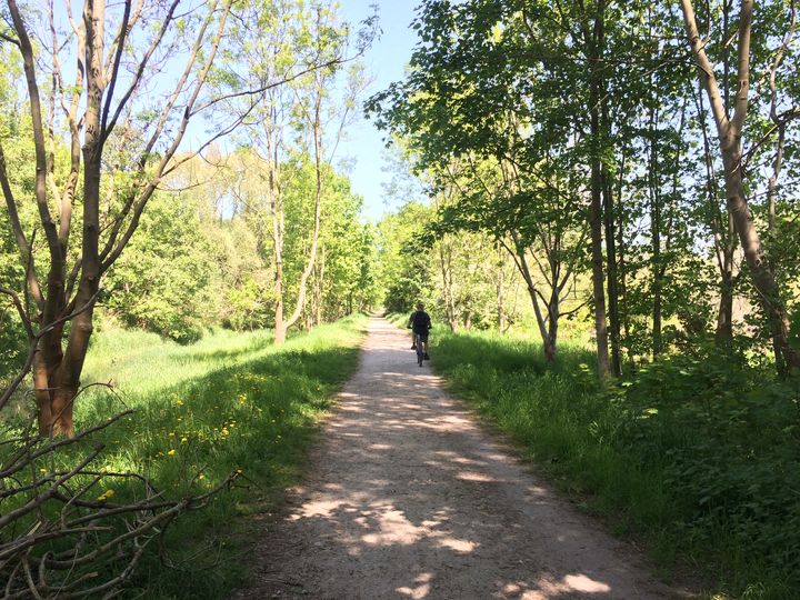 Radfahrerin auf Wuhletalweg