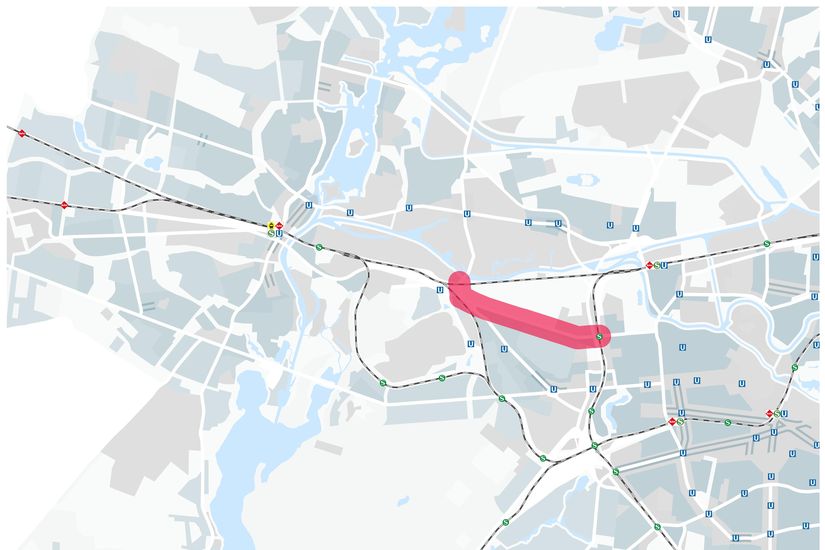 Kartenausschnitt Berlin mit Trassenkorridor RSV Spandauer Freiheit