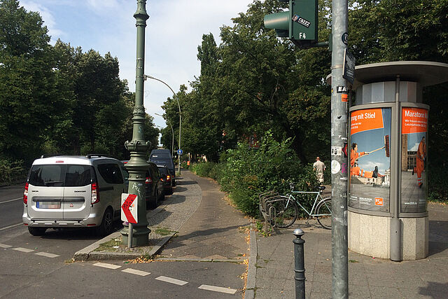 Radweg Höhe Hornstraße in Friedrichshain-Kreuzberg