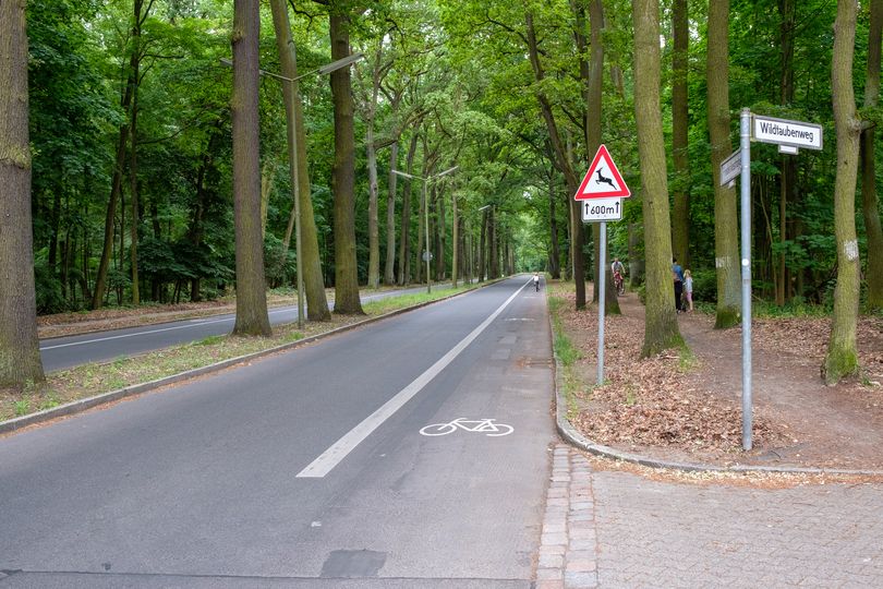 Radfahrstreifen entlang Friederikestraße