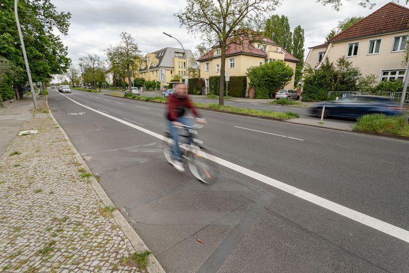 Radfahrstreifen auf der Kaiser-Wilhelm-Straße